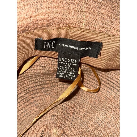 I.N.C. International Concepts Wide Brim Floppy Bucket Tan Belted Hat NWOT - Picture 8 of 12